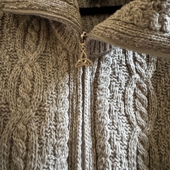 Aran Crafts Gray Merino Wool Knitwear Poncho Size xxl - Picture 2 of 7